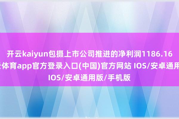 开云kaiyun包摄上市公司推进的净利润1186.16万元-kai云体育app官方登录入口(中国)官方网站 IOS/安卓通用版/手机版