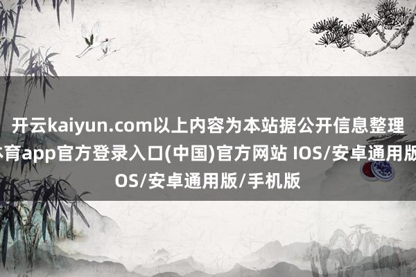 开云kaiyun.com以上内容为本站据公开信息整理-kai云体育app官方登录入口(中国)官方网站 IOS/安卓通用版/手机版