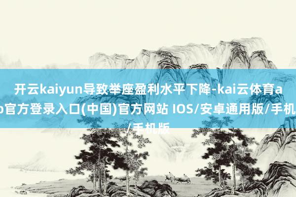 开云kaiyun导致举座盈利水平下降-kai云体育app官方登录入口(中国)官方网站 IOS/安卓通用版/手机版